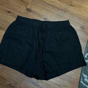 Old Navy High-Wasted Linen-Blend Shorts, 3.5-Inch Inseam, Medium, Black Jack